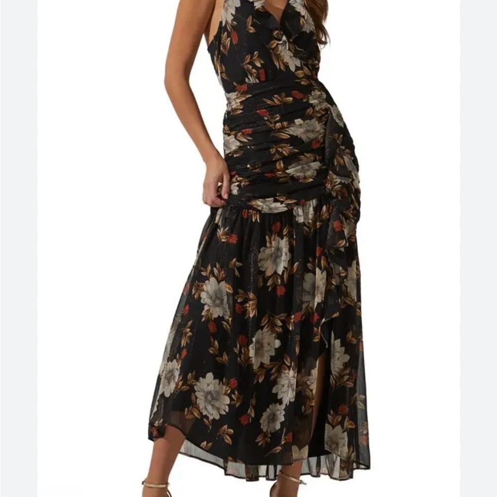 Astr Black Floral Maxi Dress